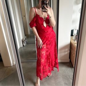 For Love & Lemons 🌹 Kaia Sheer Lace Maxi Dress